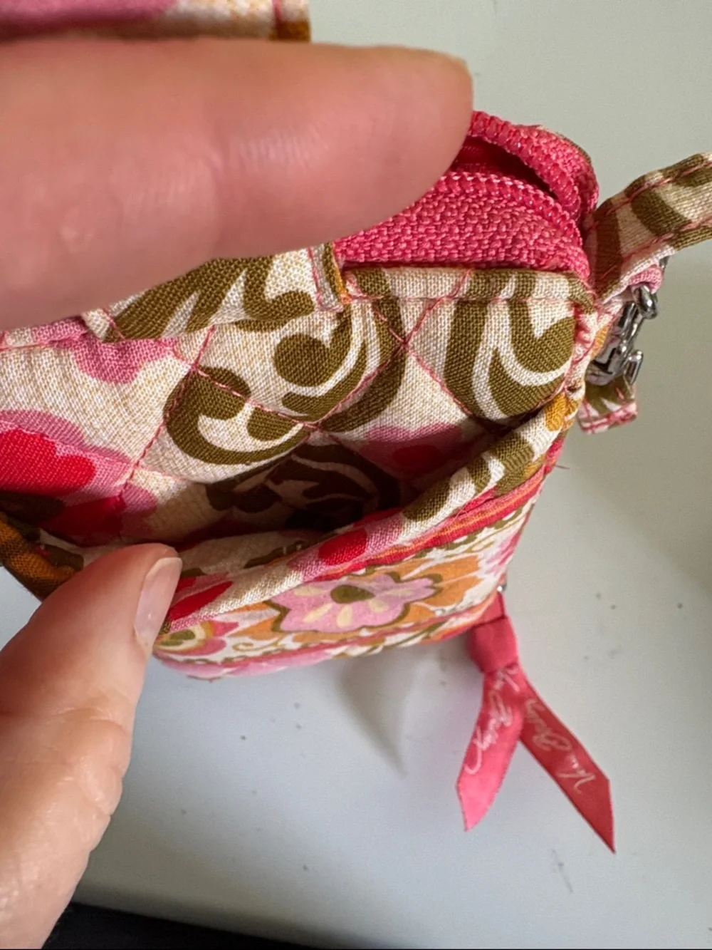 Vera Bradley Floral Quilted Wristlet Wallet - Pink, Olive & Orange